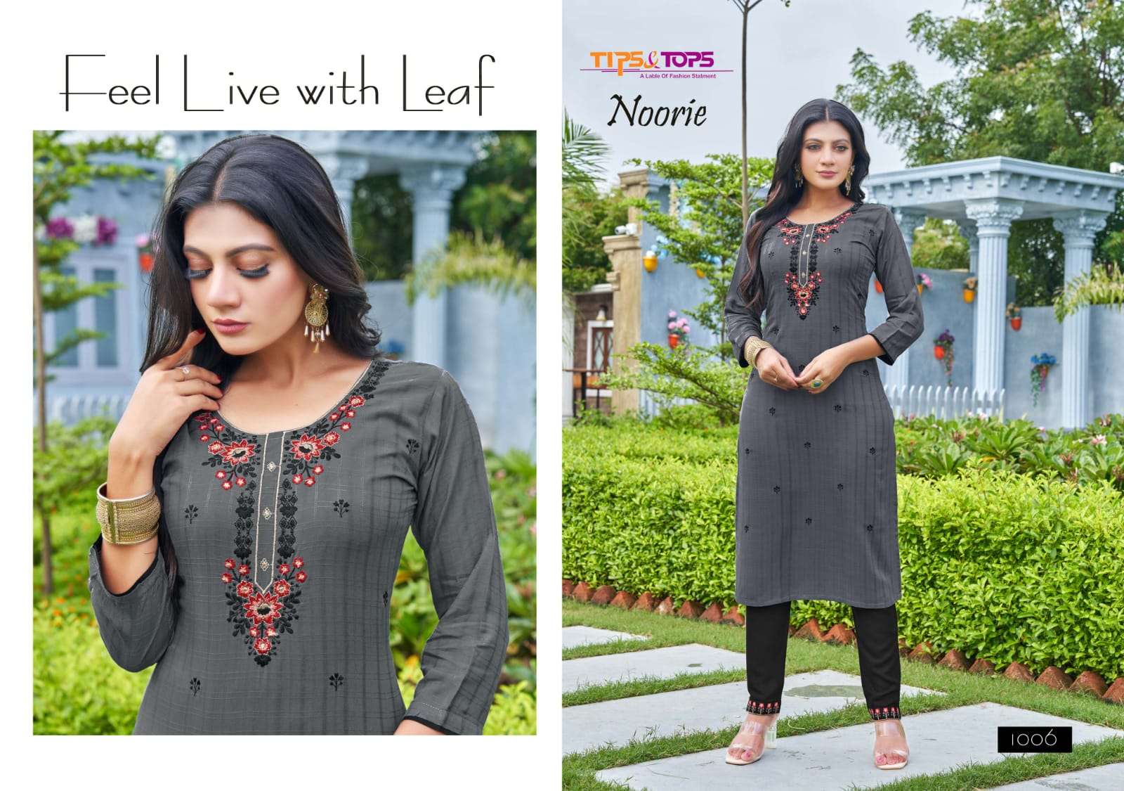 Tips & Tops-Noorie-Fancy-Rayon-Viscose-Stripes-Embroidery-Work-Straight-Kurti-Rayon-Pant-1006